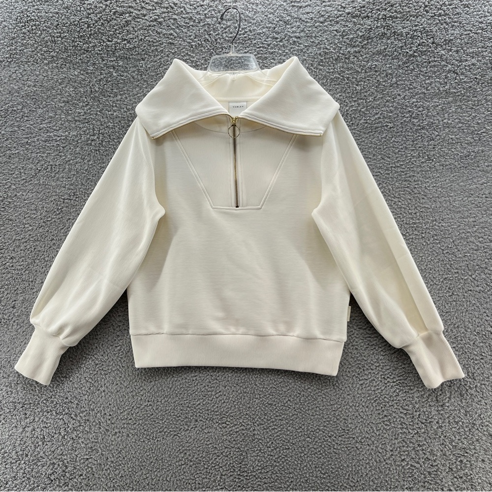 Varley Off-White Zip Collar Sweatshirt